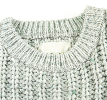 The collar of the Kith Lyon Grey Knit Sweater.