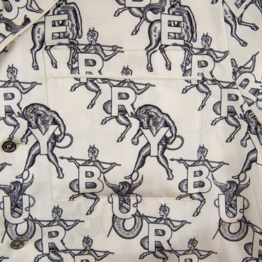 The front pocket of the Burberry Printed Silk Shirt .
