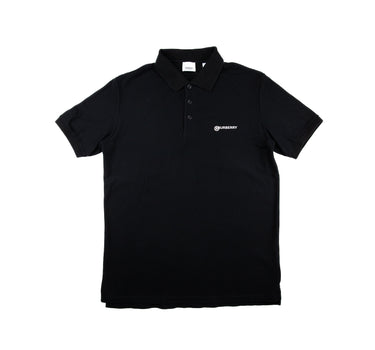 The front of the Burberry Location Black Polo Shirt.