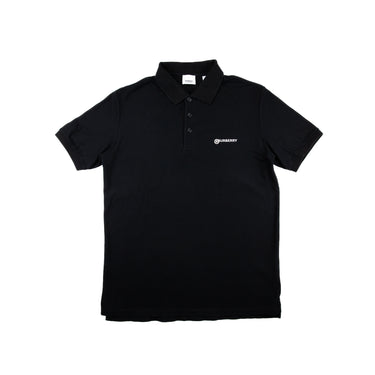 The front of the Burberry Location Black Polo Shirt.