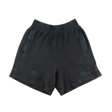 The front of the Represent Black Ottoman Shorts.