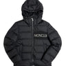 The front of the Moncler Aiton Black Puffer Jacket.