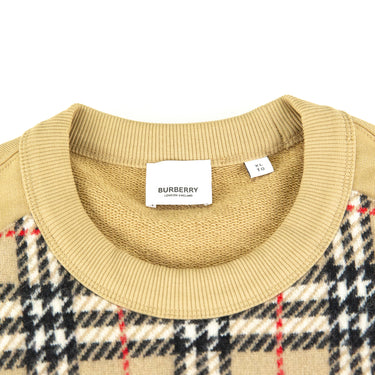 The collar of the Burberry Check Motif Applique Sweater.