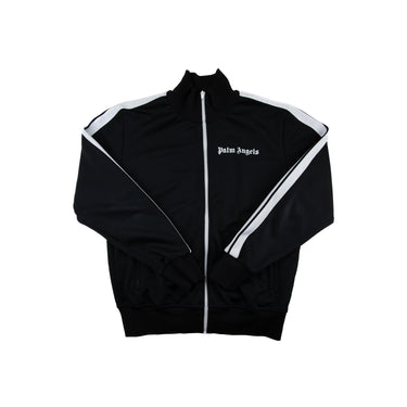 The front of the Palm Angels Black Track Jacket.