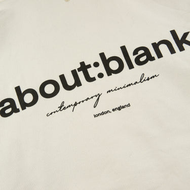 The logo of the about:blank drop:seven White Hoodie.