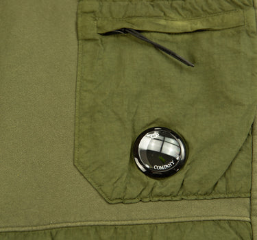 The logo of the C.P. Company Diagonal Fleece Mixed Lens Khaki Sweatpants.
