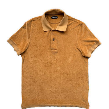 The front of the Tom Ford Mustard Towelling Polo Shirt.