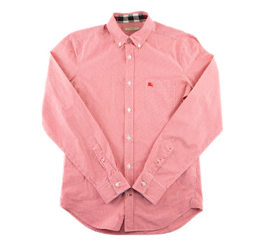 The front of the Burberry Check Red Button Up Shirt.