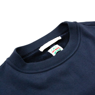 The inside label of the men's Off-White Navy 3D Diagonal Sweatshirt.