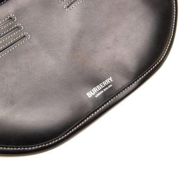 The logo of the Burberry Smooth Calfskin Brummell Black Bum Bag.