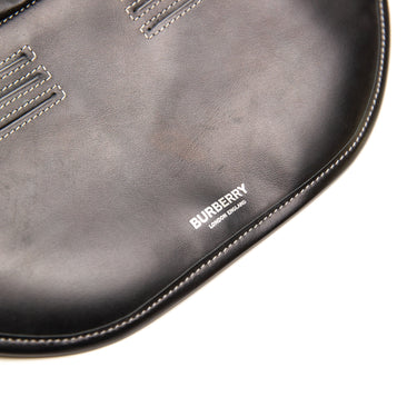 The logo of the Burberry Smooth Calfskin Brummell Black Bum Bag.