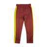 The front of the Palm Angels Burgundy & Yellow Sweatpants.