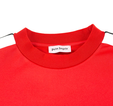 The collar of the Palm Angels Red T Shirt.