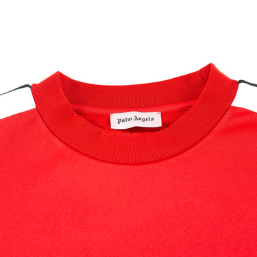 The collar of the Palm Angels Red T Shirt.