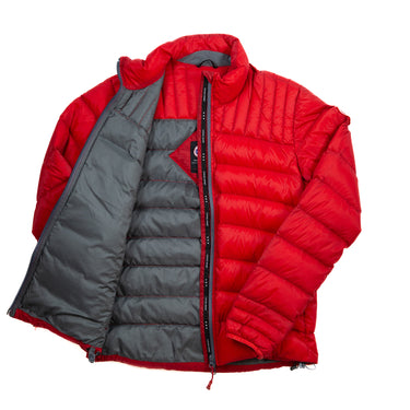 The inside of the Canada Goose Brookvale Red Puffer Coat.