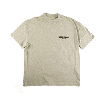 The front of the Fear Of God ESSENTIALS Dark Oatmeal T Shirt.