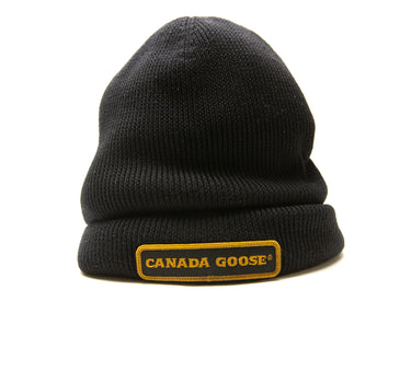 The front of the Canada Goose Black Beanie.