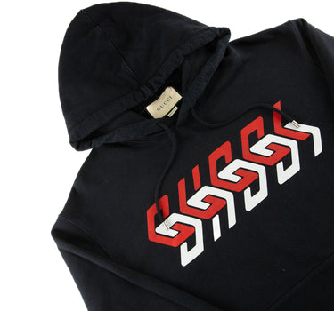 The hood of the Gucci Geometric Block Logo Hoodie.
