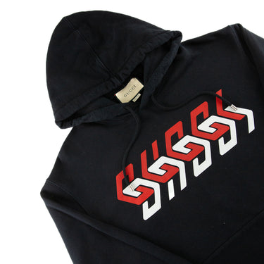 The hood of the Gucci Geometric Block Logo Hoodie.