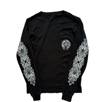 The front of the Chrome Hearts London Black Long Sleeve T Shirt.