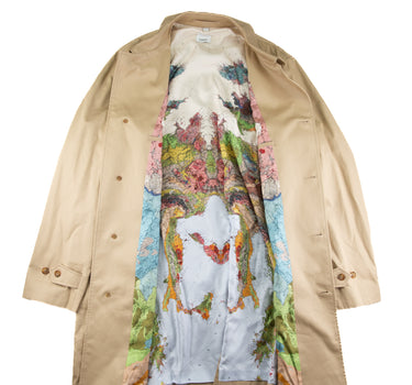The inside of the Burberry Paddington Car Coat.