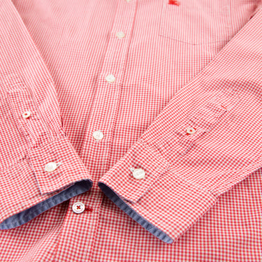 The sleeve of the Burberry Check Red Button Up Shirt.